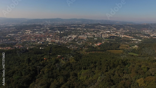 Aerial photography view of the city of Guimaraes in Portugal  photo