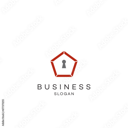Real estate penta lock key logo design brand identity icon editable template vector royalty free images