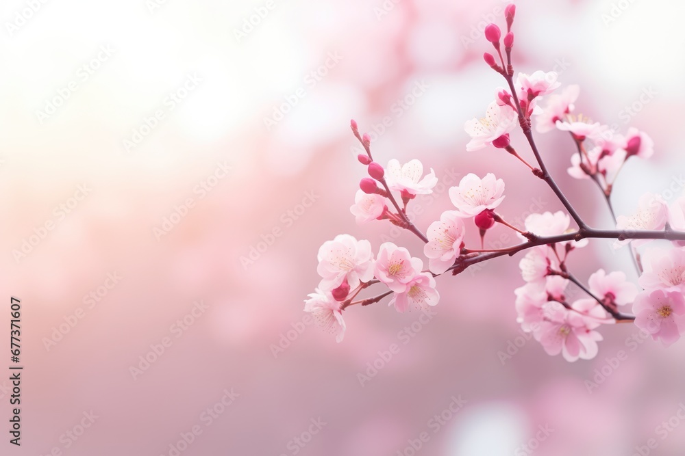Close-up view of pink cherry blossom flower petal in Spring. Spring seasonal concept.