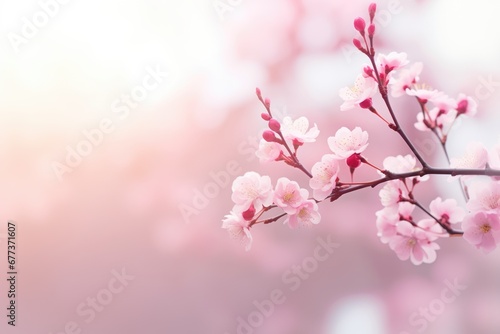 Close-up view of pink cherry blossom flower petal in Spring. Spring seasonal concept.