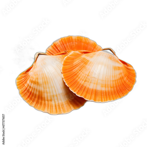 Coquilles saint-jacques scallops isolated on transparent or white background, png