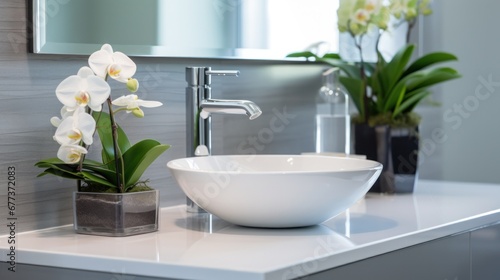 A minimal modern bathroom design.