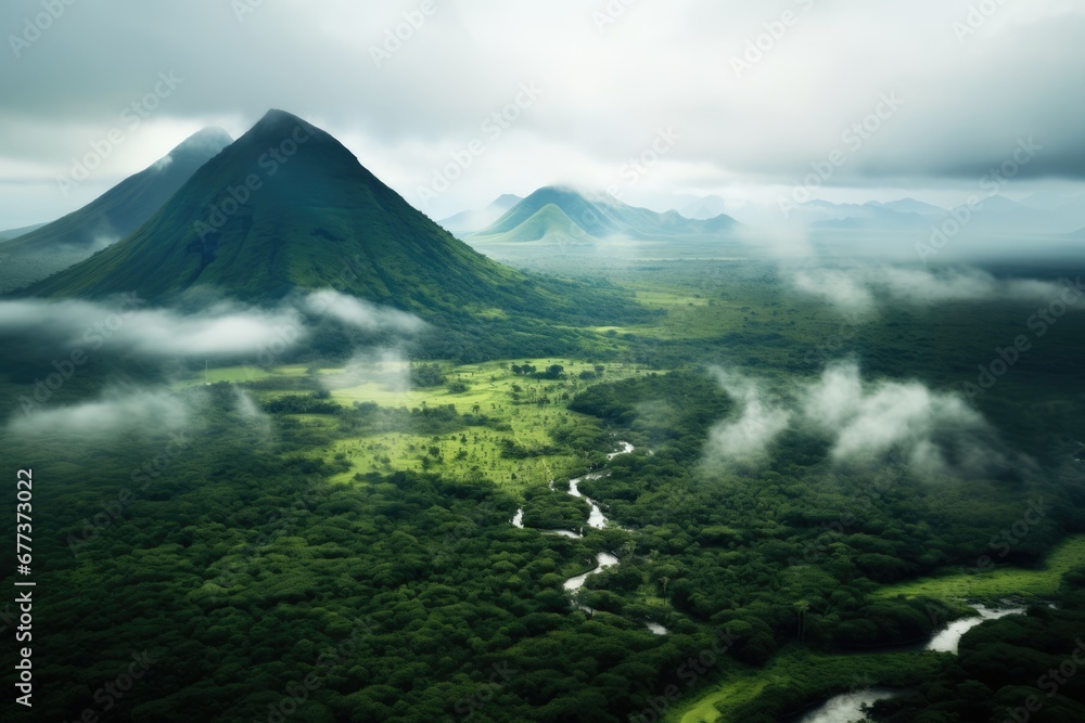 An aerial view of rainforest. Outdoor travel concept. An aerial view of rainforest. Outdoor travel concept.