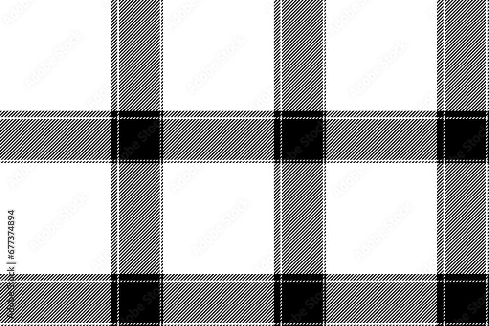 Plaid background, check seamless pattern in black white. Vector fabric ...