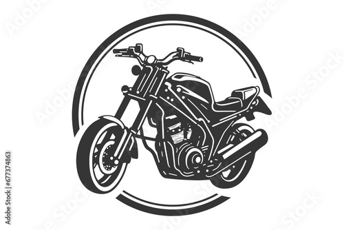 Classic motorcycle vector illustration. Motor bike for logo, biker club emblem, sticker, t shirt design print.