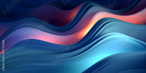 Futuristic Illuminated Waves: AI in Blue and Orange Hues