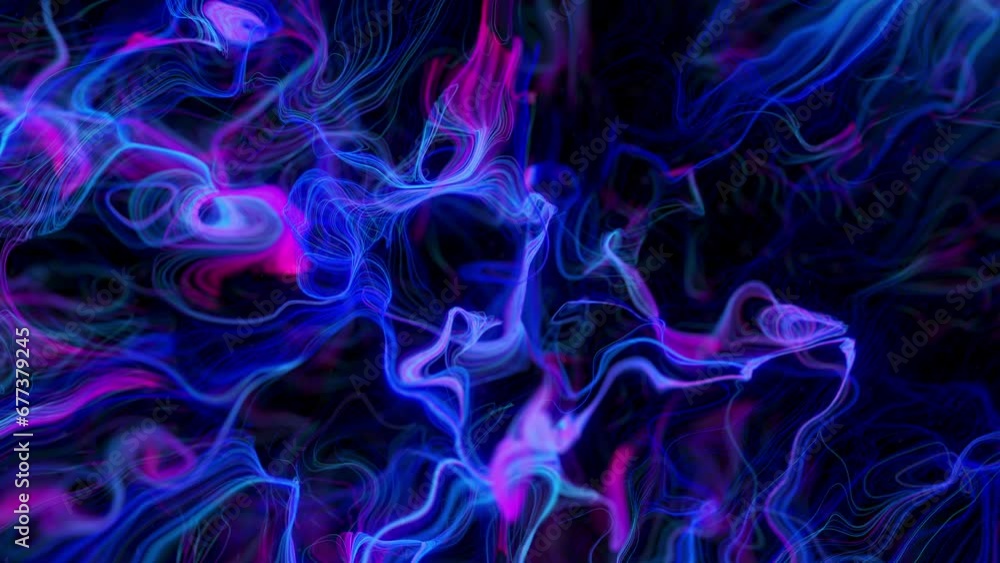 Inside glowing plasma energy field. Close up on swirling blue and purple energy waves. Inside glowing plasma energy field. Close up on swirling blue and purple energy waves.