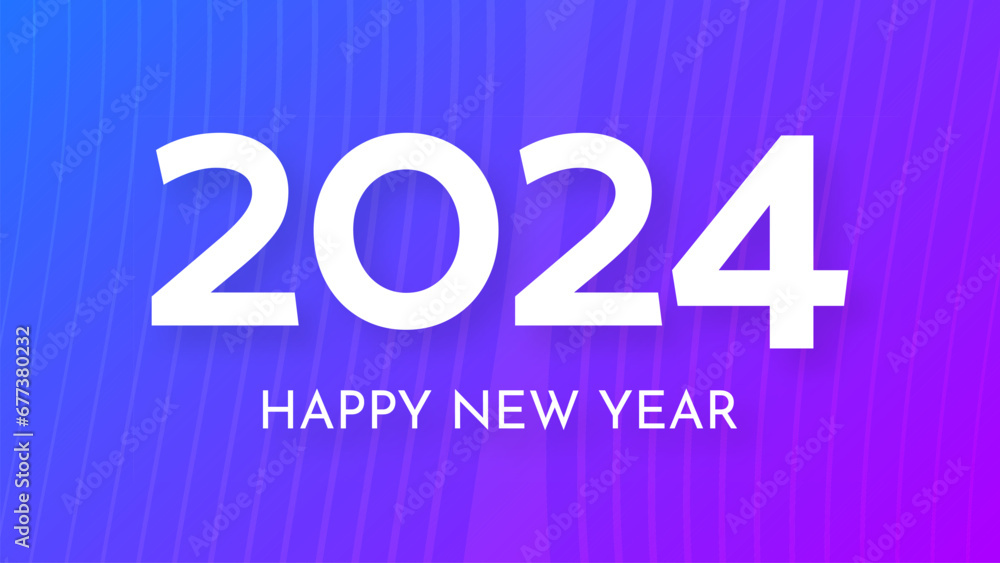 2024 Happy New Year on colorful background 2024 Happy New Year on colorful background