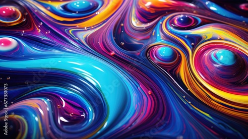 Captivating swirls of fluid colors resembling the mesmerizing blend of mixing paints and liquids, creating a dynamic and artistic visual.