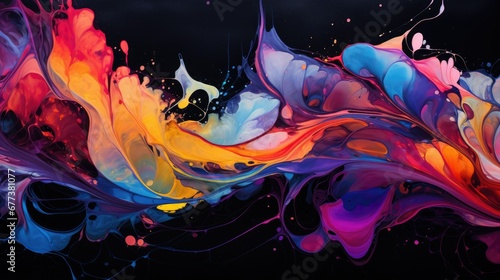 Captivating swirls of fluid colors resembling the mesmerizing blend of mixing paints and liquids, creating a dynamic and artistic visual.