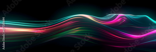 Mesmerizing Night Symphony: A Spectacle of Dynamic Light Tails in green and pink Colors, Illuminating the Urban Canvas with Abstract Radiance, Perfect for a Captivating Screensaver Experience