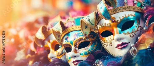 Colorful masks with bright background © BraveSpirit