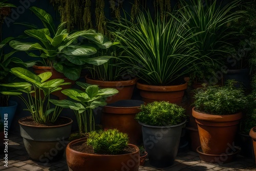 plants in pots