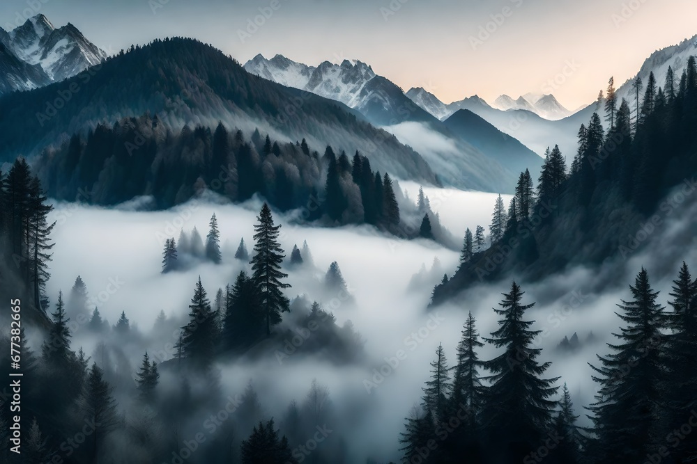 Obraz premium sunrise over the mountains