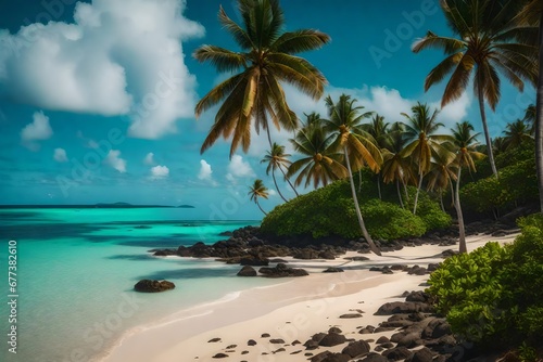 palm trees on the beach © ANAS