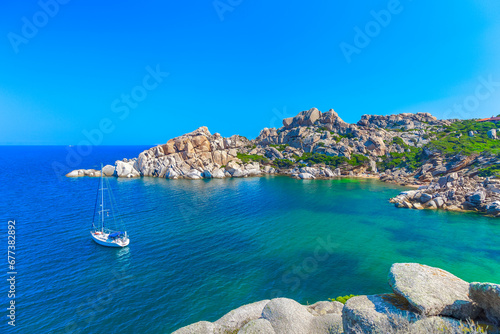 Bild auf Leinwand Cala Spinosa beach at Capo Testa, Santa Teresa Gallura, Gallura area, Sardinia,