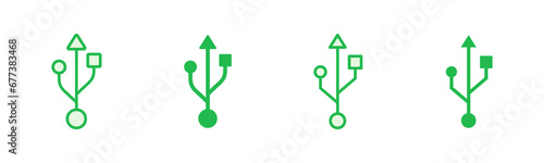 Usb icon set. Flash disk icon vector