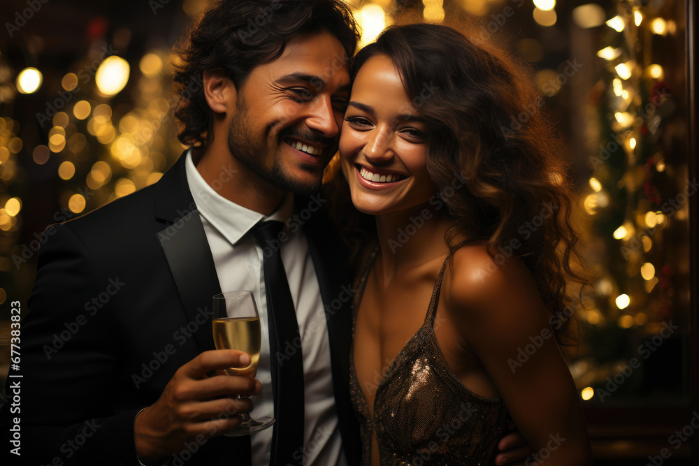 Champagne Dreams: Mixed Race Pair Celebrating in Style Champagne Dreams: Mixed Race Pair Celebrating in Style