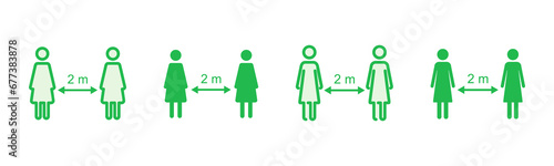 Social distancing icon set. social distance icon. self quarantine sign