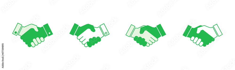 Handshake icon set. business handshake. contact agreement