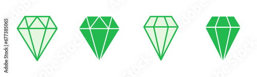 Diamond icon set. diamond gems vector icon.