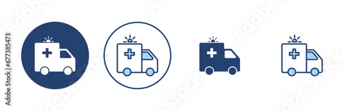Ambulance icon vector. ambulance truck sign and symbol. ambulance car
