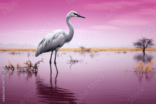 Great Heron in the water