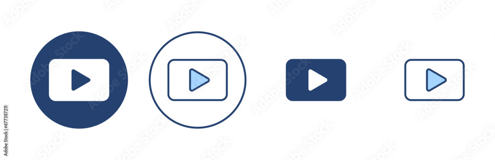 Play icon vector. Play button sign and symbol Play icon vector. Play button sign and symbol