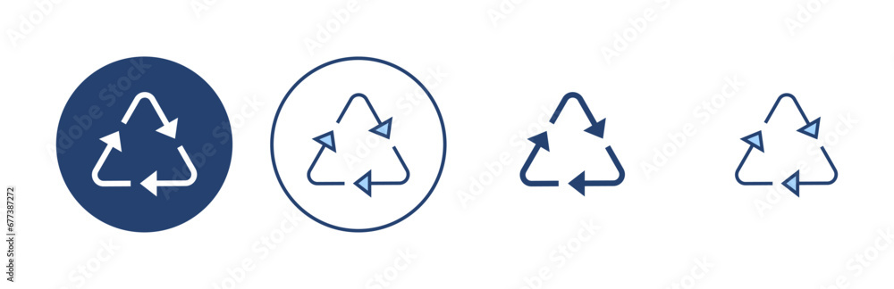 Recycle icon vector. Recycling sign and symbol. Recycle icon vector. Recycling sign and symbol.