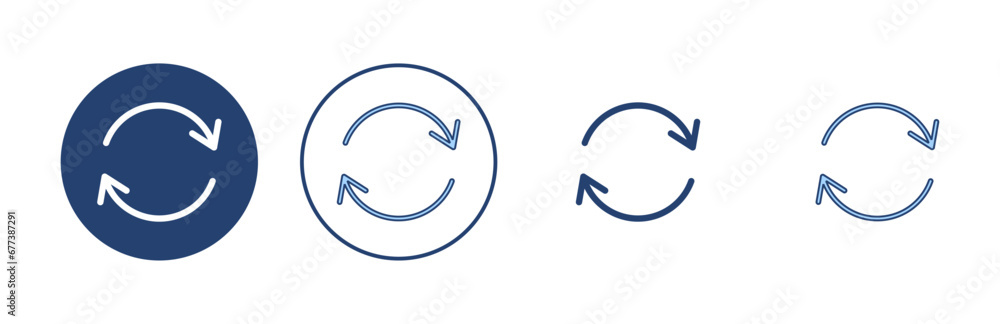 Refresh icon vector. Reload sign and symbol. Update icon. Refresh icon vector. Reload sign and symbol. Update icon.