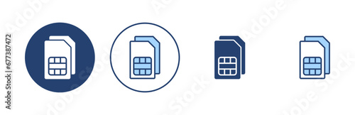 Sim card icon vector. dual sim card sign and symbol