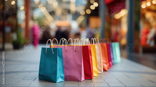 Bag of shop carry the day's scenes, swinging with each step