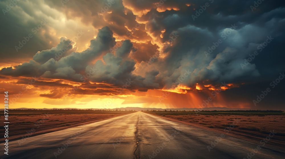 Dramatic cloudscapes above the path of speed