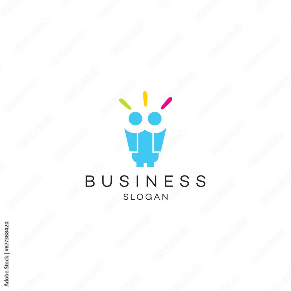 Obraz premium People creative conversation logo design editable