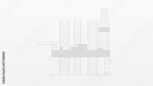 Jackup Rig Silhouette Background