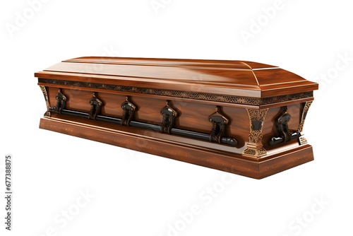 Muslim wooden coffin isolated on transparent and white background, Png cutout photo