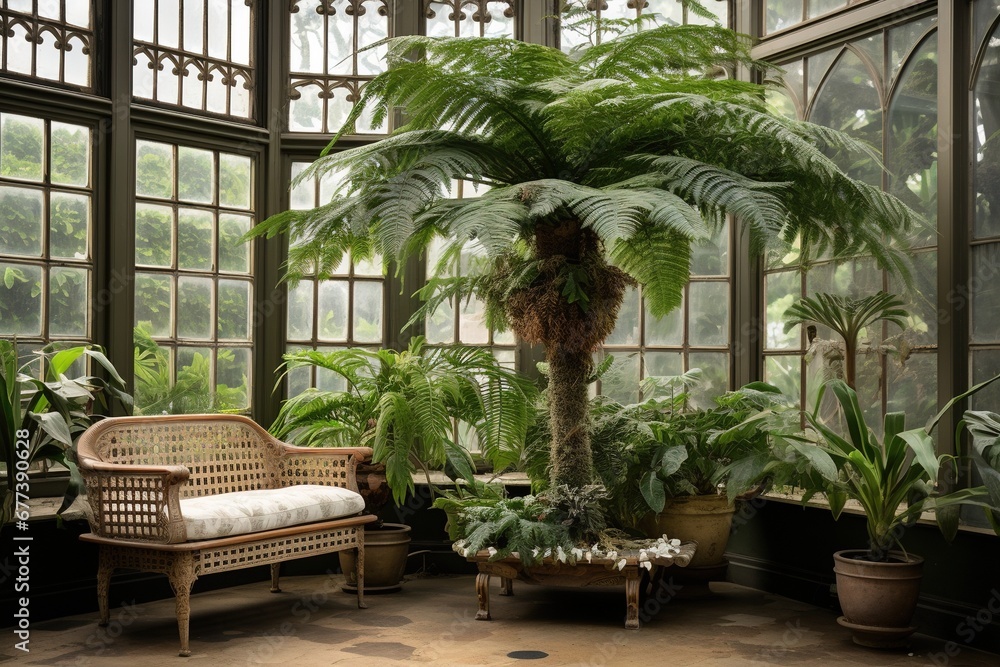 Fototapeta premium Encephalartos woodii in a conservatory