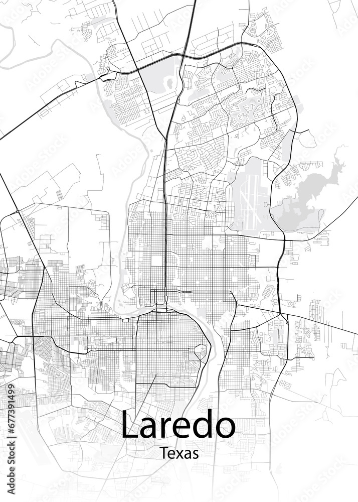 Laredo Texas minimalist map
