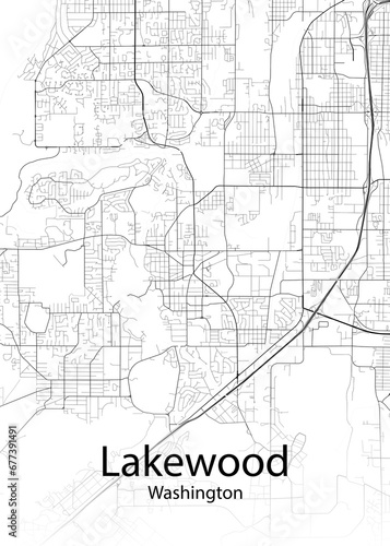 Lakewood Washington minimalist map