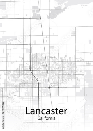 Lancaster California minimalist map