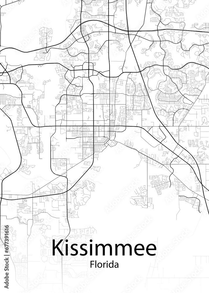 Kissimmee Florida minimalist map