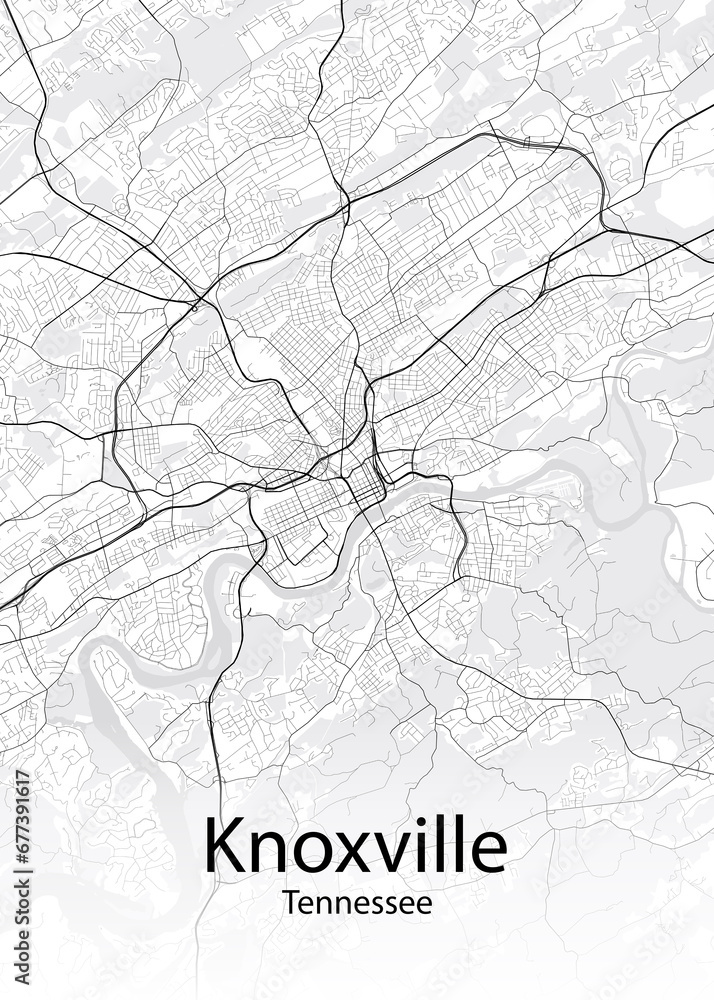 Knoxville Tennessee minimalist map