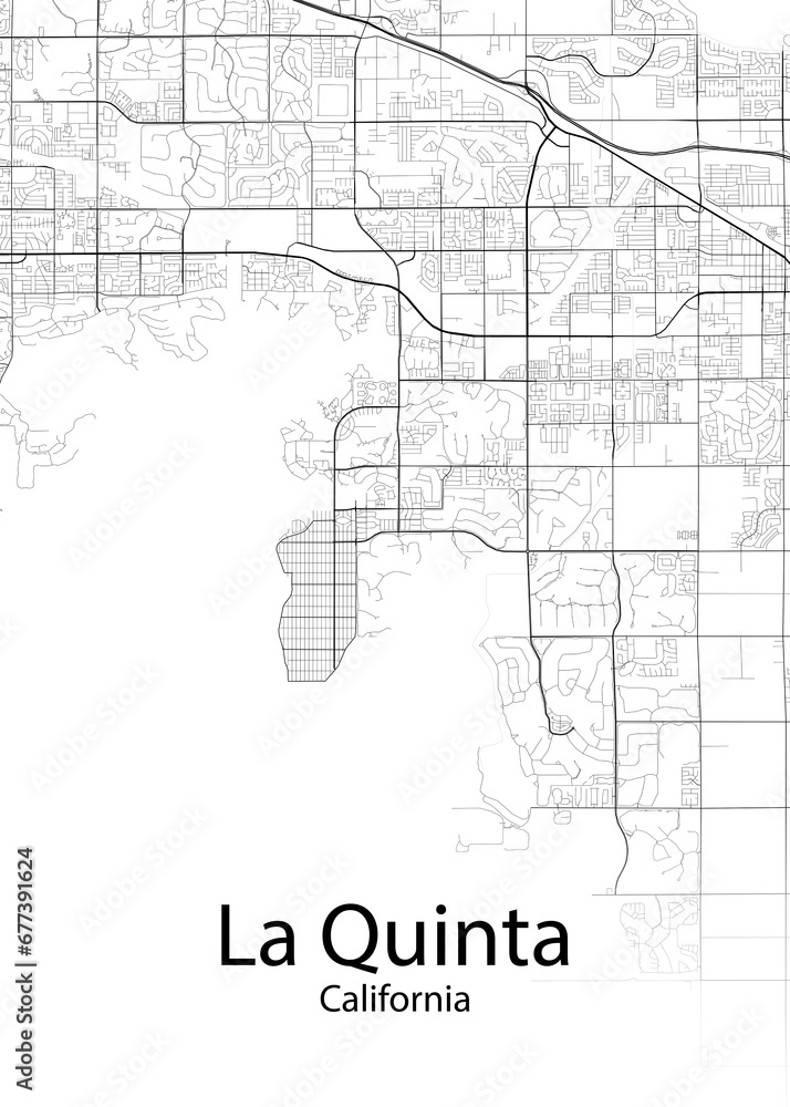 La Quinta California minimalist map