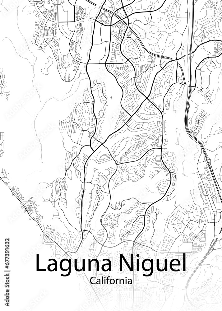 Laguna Niguel California minimalist map