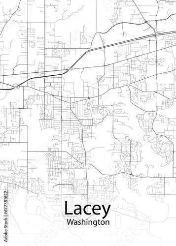 Lacey Washington minimalist map