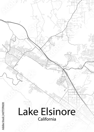 Lake Elsinore California minimalist map