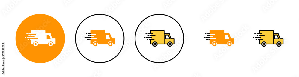 Delivery truck icon set for web and mobile app. Delivery truck sign and symbol. Shipping fast delivery icon Delivery truck icon set for web and mobile app. Delivery truck sign and symbol. Shipping fast delivery icon