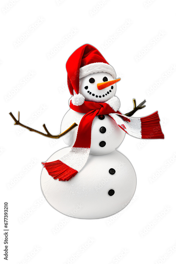 Christmas snowman with red scarf