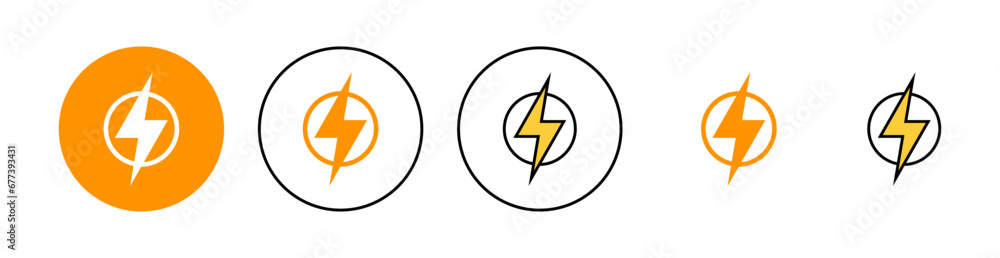 Lightning icon set for web and mobile app. electric sign and symbol. power icon. energy sign Lightning icon set for web and mobile app. electric sign and symbol. power icon. energy sign