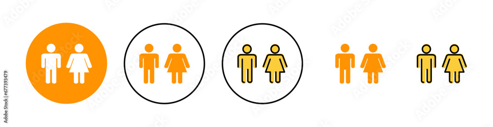 Man and woman icon set for web and mobile app. male and female sign and symbol. Girls and boys Man and woman icon set for web and mobile app. male and female sign and symbol. Girls and boys